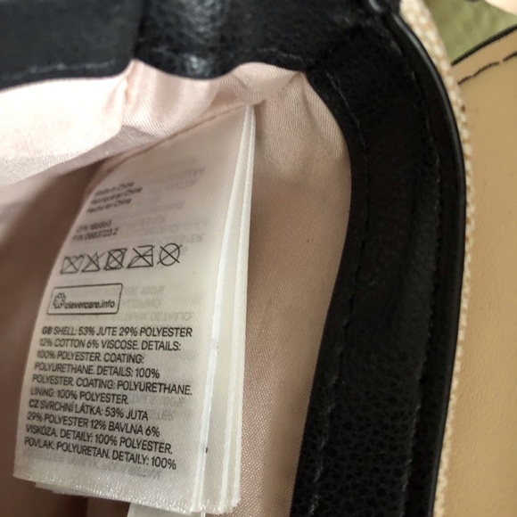 Women’s H&M Shoulder/Belt Mini Bag Purse Canvas Leather Cream Black NWOT - Picture 6 of 8